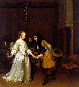 Gerard Ter Borch An Officer Making his Bow to a Lady France oil painting artist